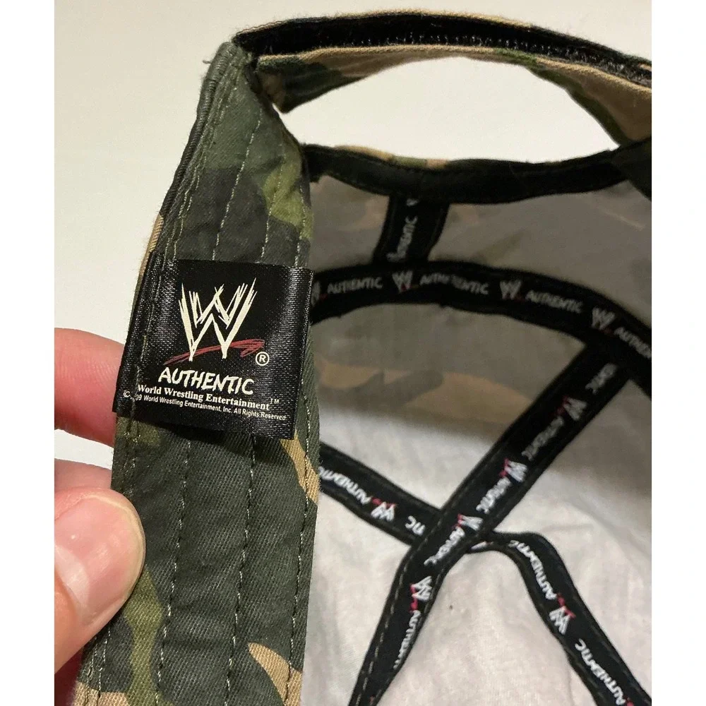 Y2K WWE DX Army Camo Cadet Hat Mens OSFA D-Generation X‎ Wrestling Military Cap